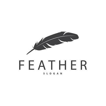 Feather symbol Design Minimalist Vector Template