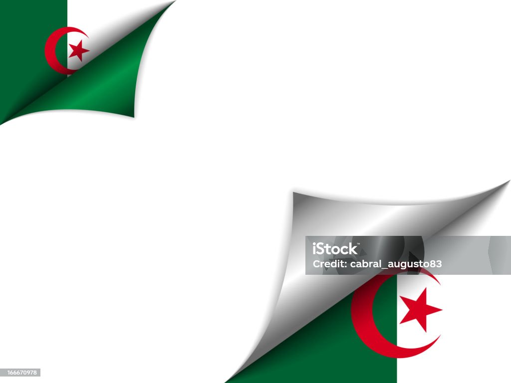 Algérie drapeau de pays tourner la Page - clipart vectoriel de Drapeau algérien libre de droits