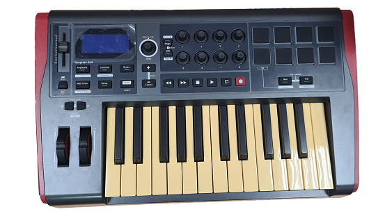 Synthesizer Keyboard Controller isolated on white background
