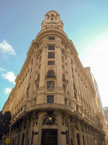 Buenos Aires, Argentina - Jul 1, 2023: Beautiful building in Diagonal Norte, headquarters of the Head of the Cabinet of Ministers of the Nation, Buenos Aires, Argentina.