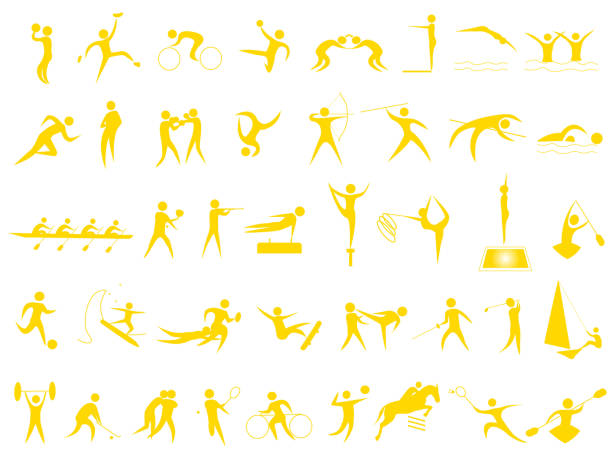 illustrazioni stock, clip art, cartoni animati e icone di tendenza di icona sportiva del 2024 - sport the olympic games athlete competition