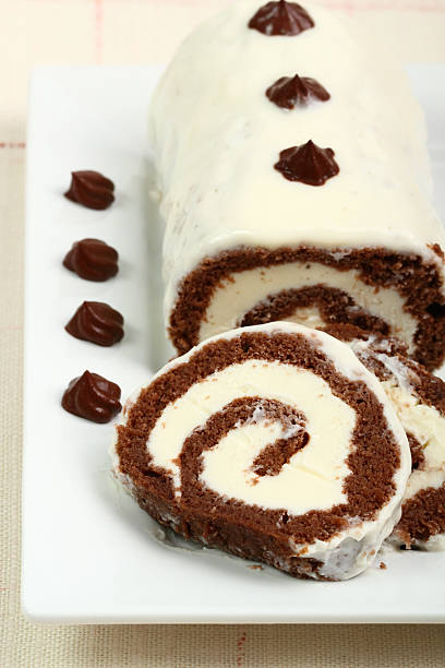 istock Chocolate Cake Roulade with Mascarpone Cream 166673993