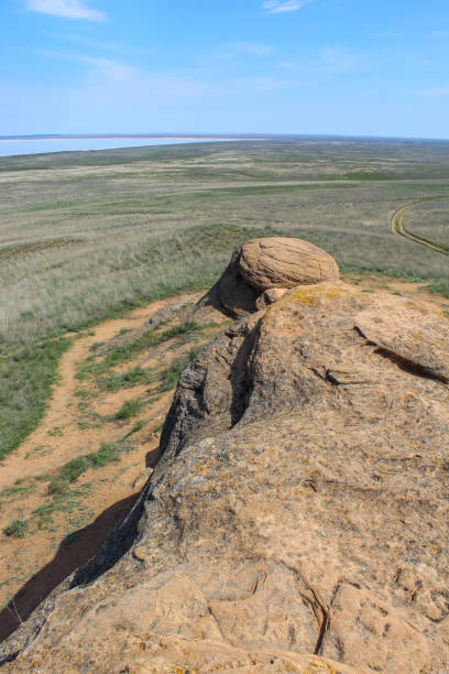 istock Big Bogdo Mountain and Baskunchak Lake from a bird's eye view 1666752147