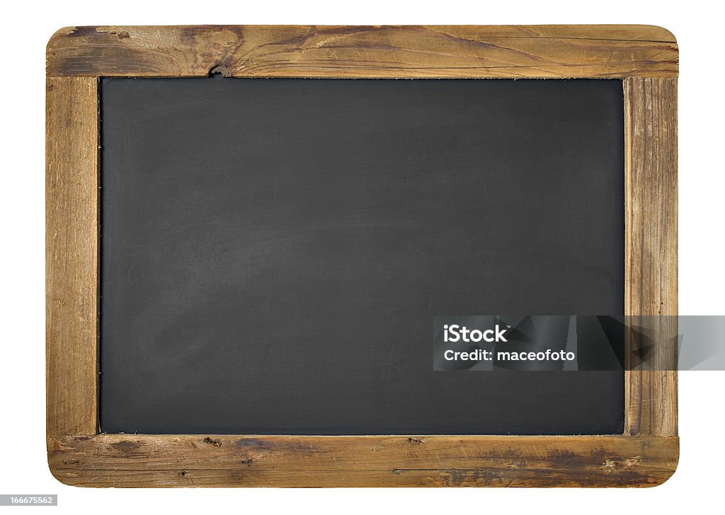 Vintage chalkboard with wooden frame Vintage Chalkboard Isolated On White. Black Color Stock Photo