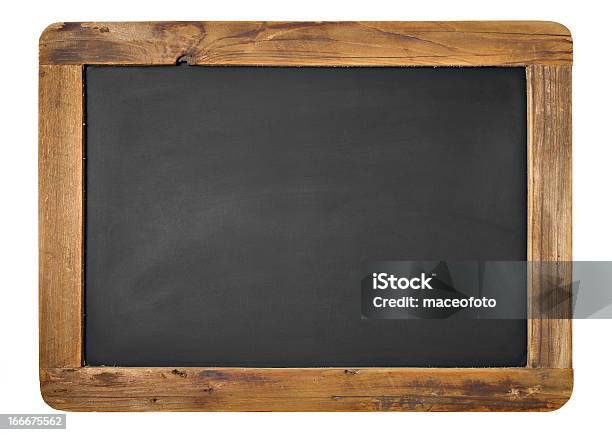 Vintage Chalkboard With Wooden Frame Stock Photo - Download Image Now - Black Color, Chalkboard - Visual Aid, Cut Out