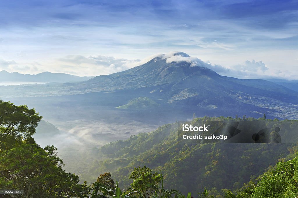 A beautiful view of batur volcano Landscape of Batur volcano on Bali island, Indonesia Asia Stock Photo