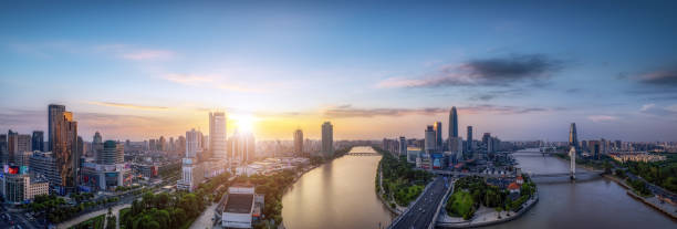 istock Aerial panoramic view of urban architecture skyline 1666779089