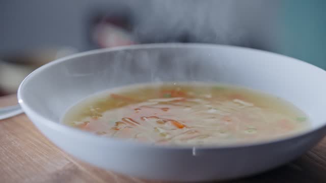 Pouring soup