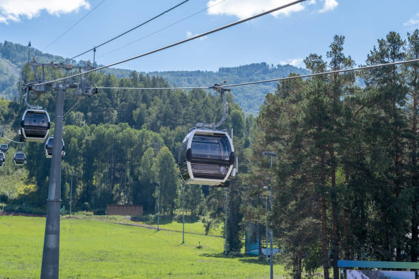 istock Close-up of a cable car cabin against the sky. 1666780607