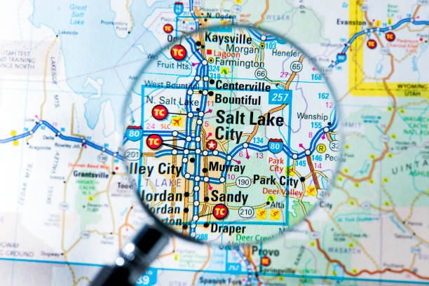 Red map pointer stuck into of Toronto