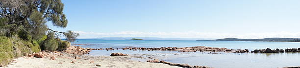 panoramic beach view stock photo