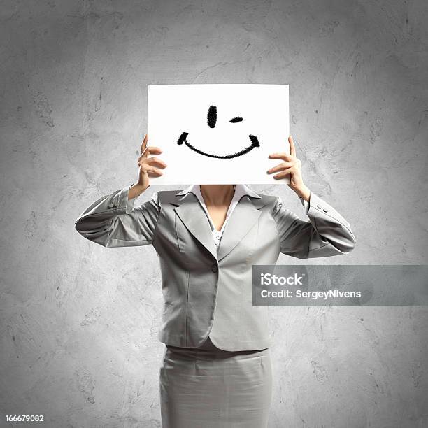 Business Woman With Drawing Stock Photo - Download Image Now - Adult, Advertisement, Business