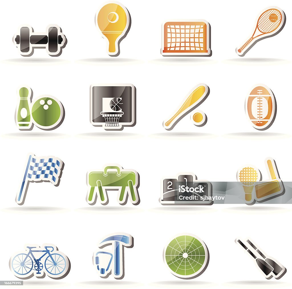 Simple et outils icônes de matériel de sport - clipart vectoriel de Activité libre de droits