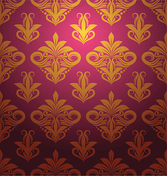 Gold Floral Ornament Pattern vector art illustration