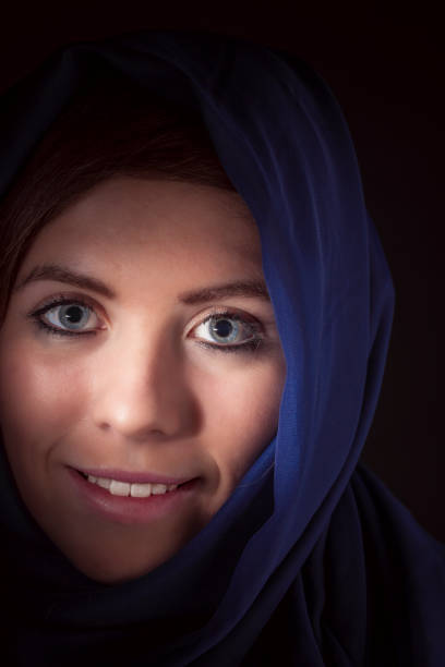 istock Pretty Girl Wearing A Blue Headscarf 166679431