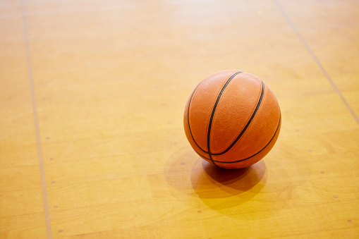 basketball on the court