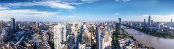 istock Aerial panoramic view of urban architecture skyline 1666798527