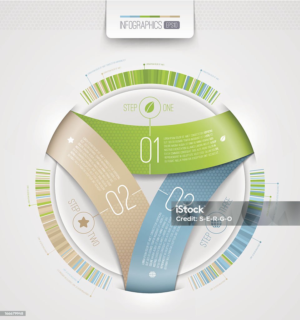 Infographie abstraits avec des éléments numérotés de design - clipart vectoriel de Abstrait libre de droits