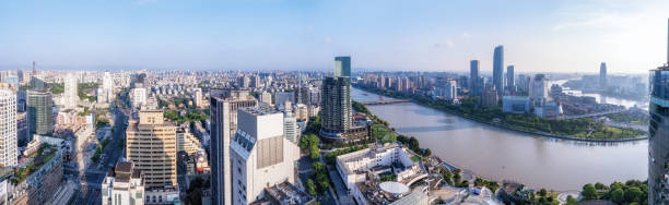 istock Aerial panoramic view of urban architecture skyline 1666801618