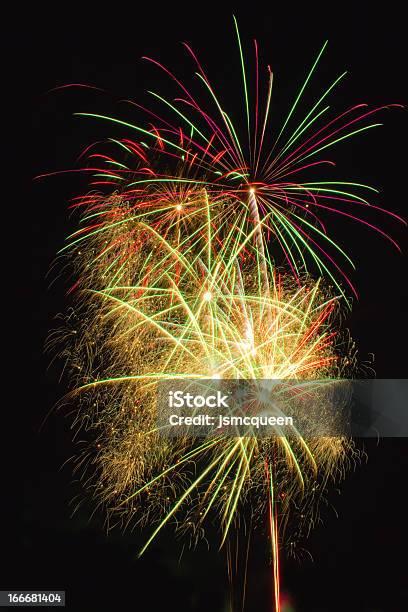 Multiple Fireworks Stock Photo - Download Image Now - Anniversary, Black Color, Bright