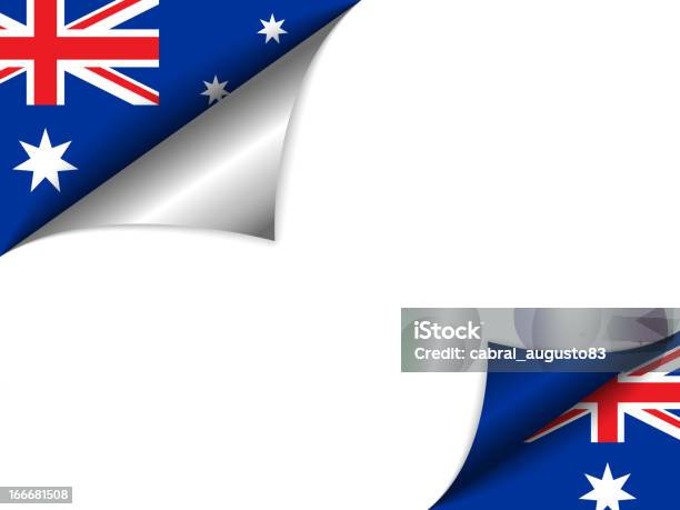 Australien Flagge Drehen Seite Stock Vektor Art und mehr Bilder von Australische Flagge - Australische Flagge, Australien, Biegung