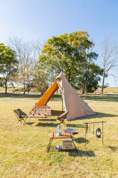 istock Blue skies and camping. 1666822983