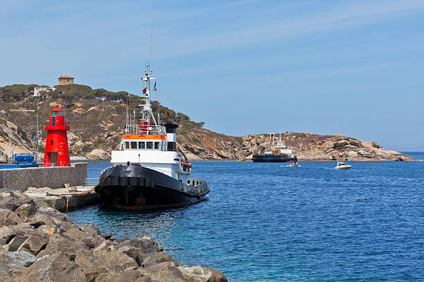 istock Fishing Trawlers and Small Red Lighthouse 166682382