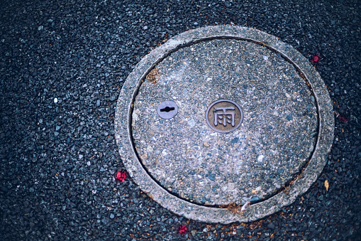 Manhole in Tokyo's Hibiya Park with \
