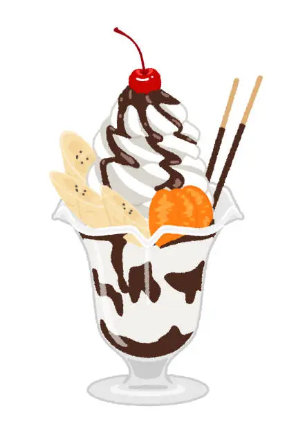 Vector illustration of Chocolate sundae