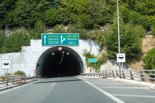 Ag Nikolaos Tunnel on highway in Greece