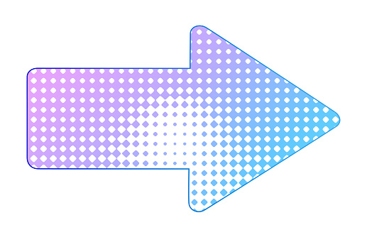 Arrow vector with halftone pattern
