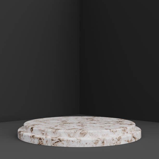 istock Minimalist simple marble cylinder podium or pedestal display 1666879844