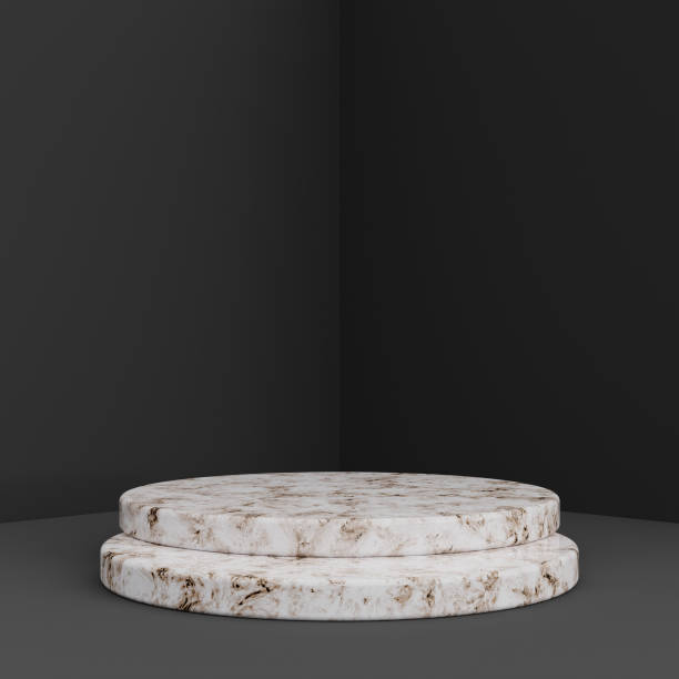 istock Minimalist simple marble cylinder podium or pedestal display 1666879845