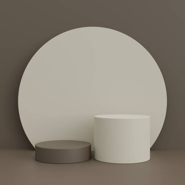 istock Minimal cylinder podium pedestal product display and presentation with pastel background 3d rendering 1666886121