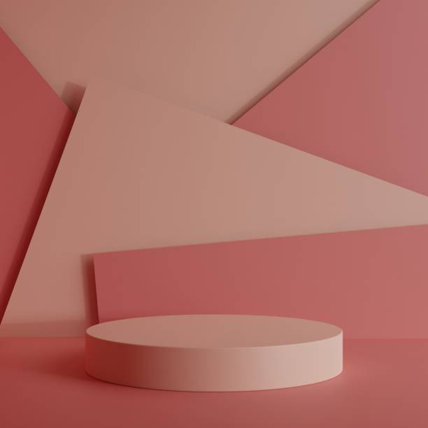 istock Minimal cylinder podium pedestal product display and presentation with pastel background 3d rendering 1666886633