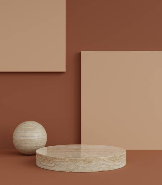 istock Minimal cylinder marble podium pedestal product display and presentation with pastel background 3d rendering 1666886640