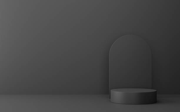 istock Minimal cylinder podium pedestal product display and presentation with pastel background 3d rendering 1666886822