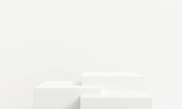 istock White product display stage platform background. minimalist white podium. 1666895500