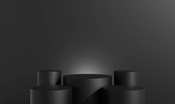 istock Minimal dark podium for product display background 1666902508