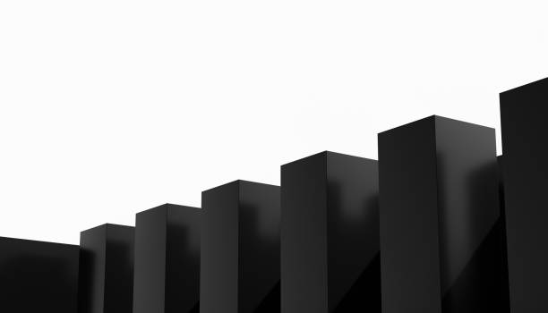 istock Black abstract business background design wall of blocks with ceiling black concrete architectural structure dark abstract wall design with shadows 1666910625