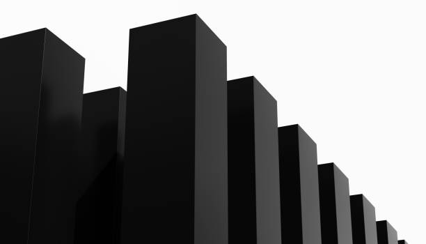 istock Black abstract business background design wall of blocks with ceiling black concrete architectural structure dark abstract wall design with shadows 1666910977