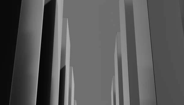 istock Black abstract business background design wall of blocks with ceiling black concrete architectural structure dark abstract wall design with shadows 1666910979