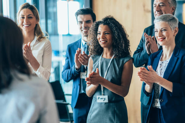 istock Business people applauding during a seminar 1666913273