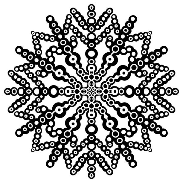 Free Stock Photo of Intricate Snowflake on Black and White Background ...