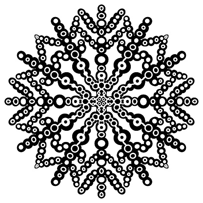 Snowflake mandala isolated. Christmas snowflake. Abstract frosty pattern on a snowflake.