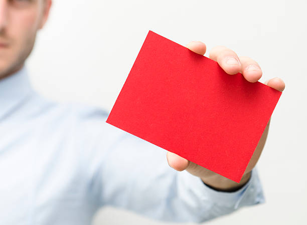 istock Man showing a red Business Card 166698539