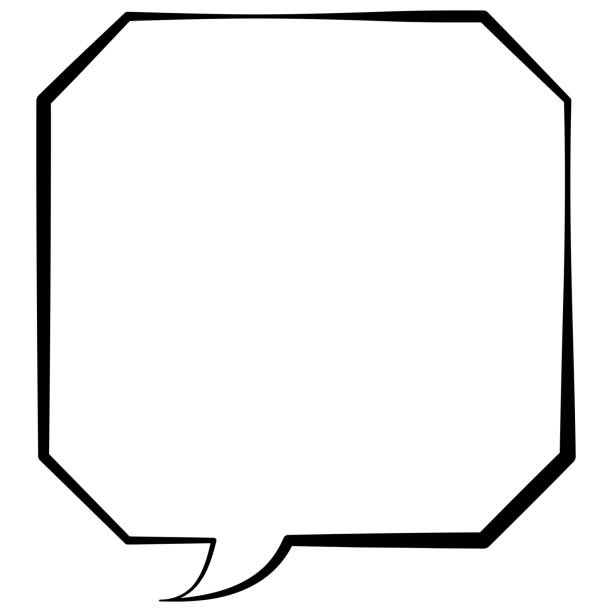 Speech bubbles 3 [hand drawn style line] Vector illustration of Speech bubbles 3 [hand drawn style line] drawing of a shape octagon stock illustrations