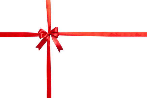 istock Red ribbon bow isolated on white background. empty space for design 1666999879