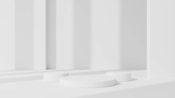 istock Minimal product backdrop with design space, white podium background 1667006414