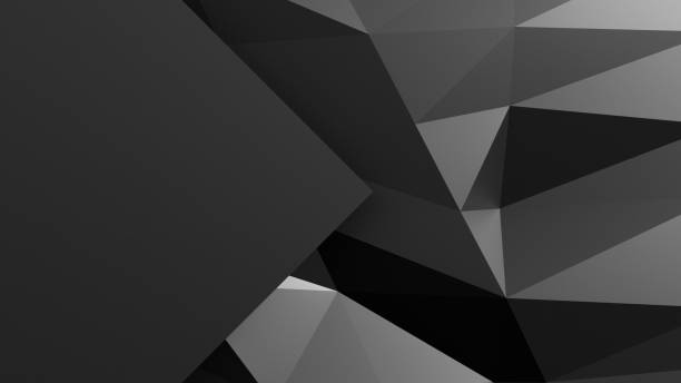 istock 3D rendering black realistic background with abstract metallic shapes 1667025236